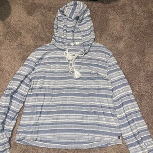 Roxy Blue and White Striped Top